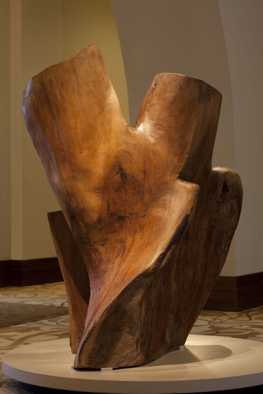 A large wood sculpture