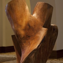 A large wood sculpture