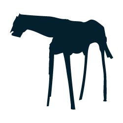 Silhouette of horse sculpture