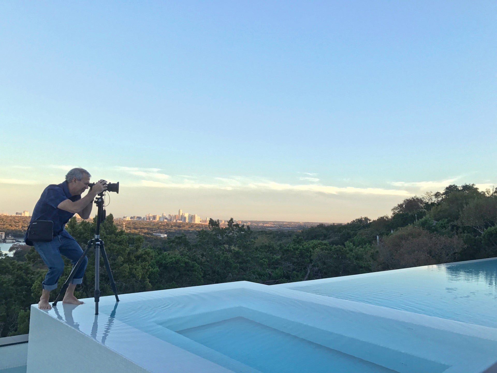 An image of photographer Paul Bardagjy on assignment. 
