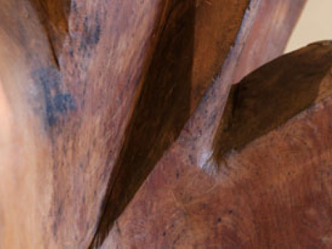 detail of abstract wood sculpture