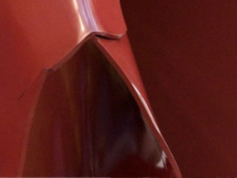 detail of abstract red sculpture