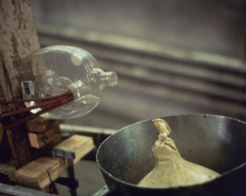 A still of Fischli & Weiss' "Der Lauf der Dinge (The Way Things Go)"
