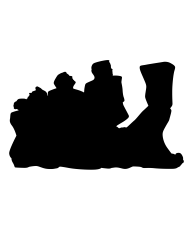 An black outline of "Victory Ball" 