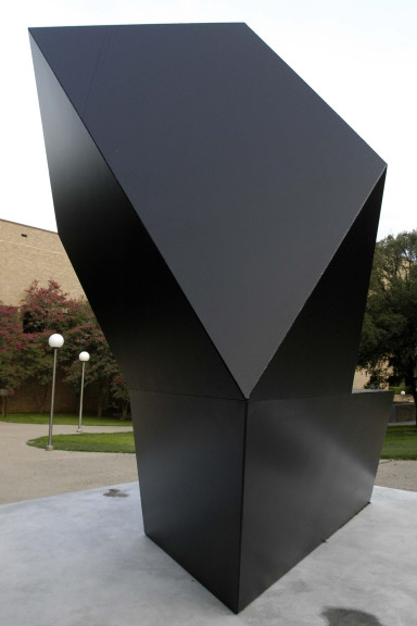 Black sculpture on base