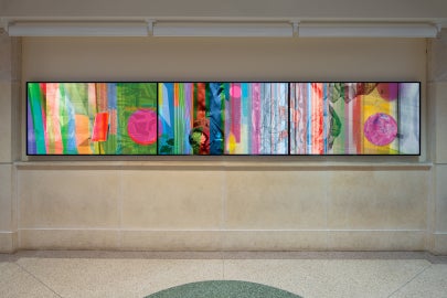 Photo of digital animation installed on video screen