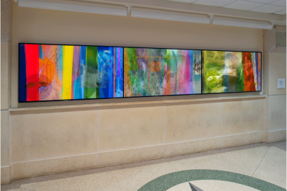Photo of digital animation installed on video screen