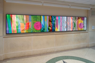 Photo of digital animation installed on video screen
