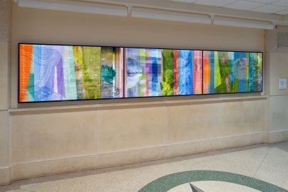 Photo of digital animation installed on video screen