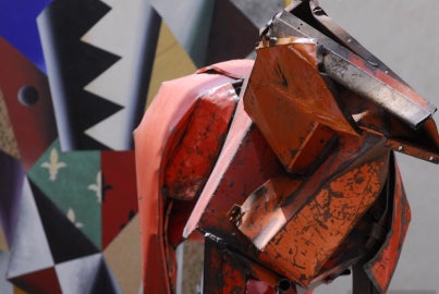 Detail image of a sculpture of a horse