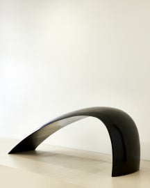 sculpture of a black curve 