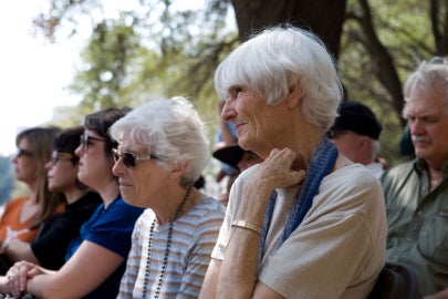 An audience listening