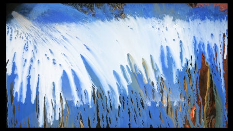 white and blue streaks