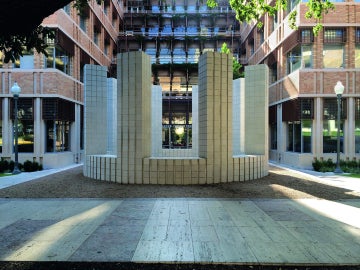 white brick structure outside