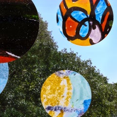Detail of colored dots on "Autobiography: Circles"