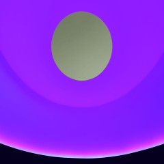 An oval oculus surrounded by purple