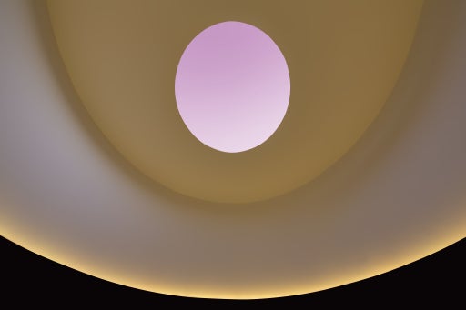 view looking up in James Turrells skyspace