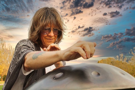 Kelly Richey plays the hand pan 