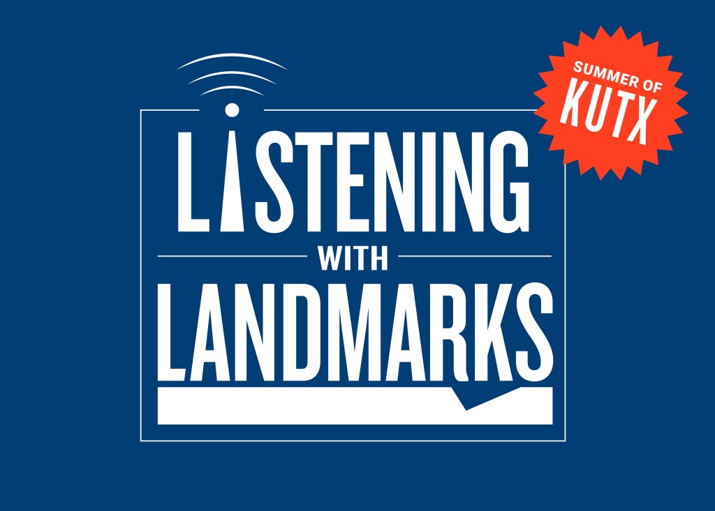The Listening with Landmarks Logo with a special red sticker that reads "Summer of KUTX"