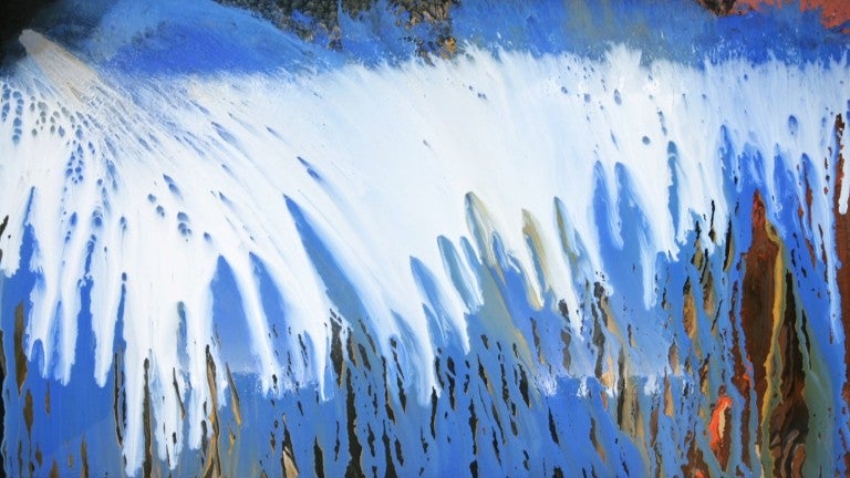 A still from David Ellis' "Animal" which shows paint spray across the screen.