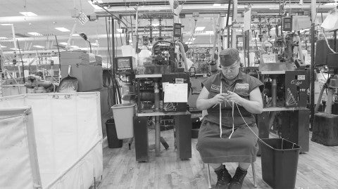 A still from "Frau Fiber vs. the Circular Knitting Machine"