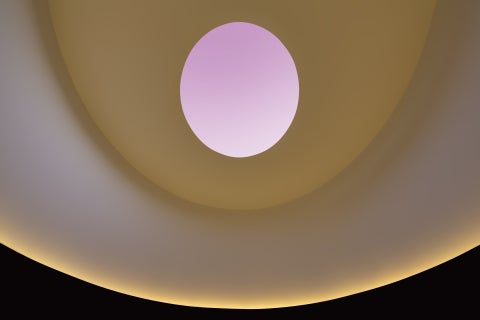 view looking up in James Turrells skyspace