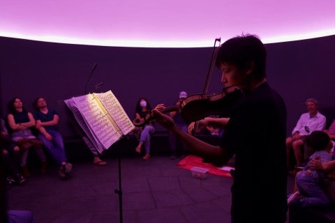Austin Soundwaves performing as part of Songs in the Skyspace.